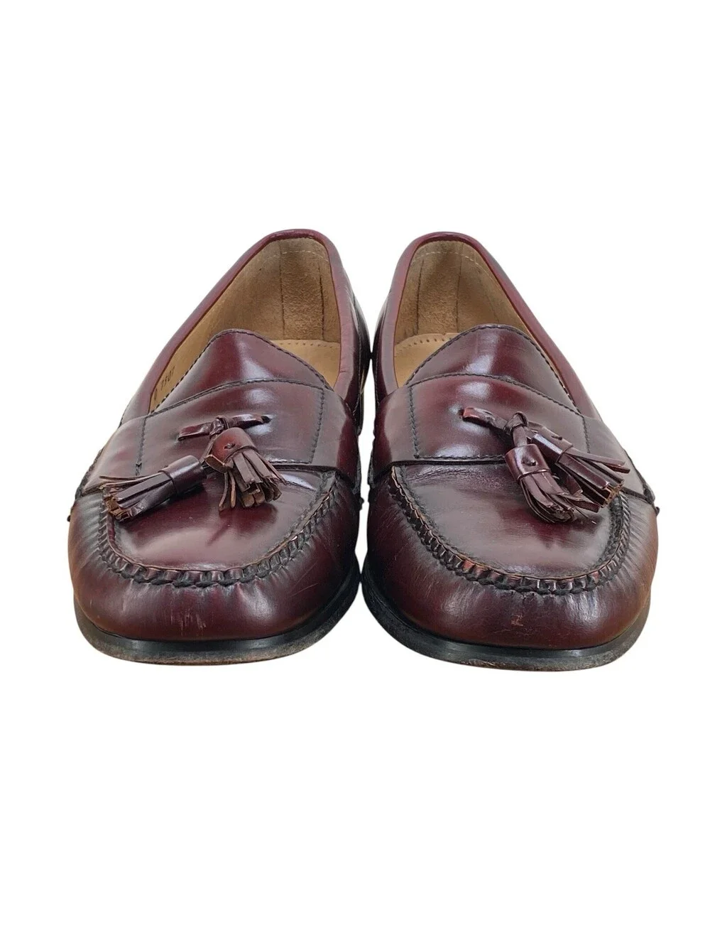 Cole Haan Pinch Tassel Loafers Men’s 12 D Burgundy Leather Slip On Shoes 3507